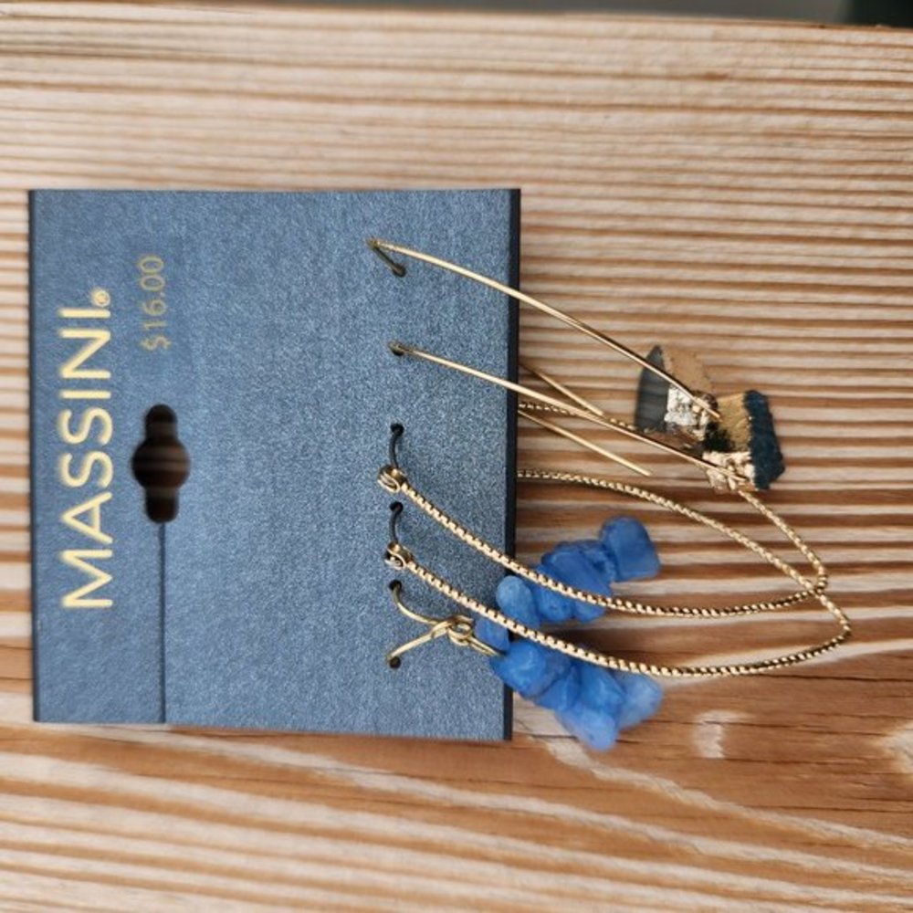 Set of 3 dangley earrings by Massino.